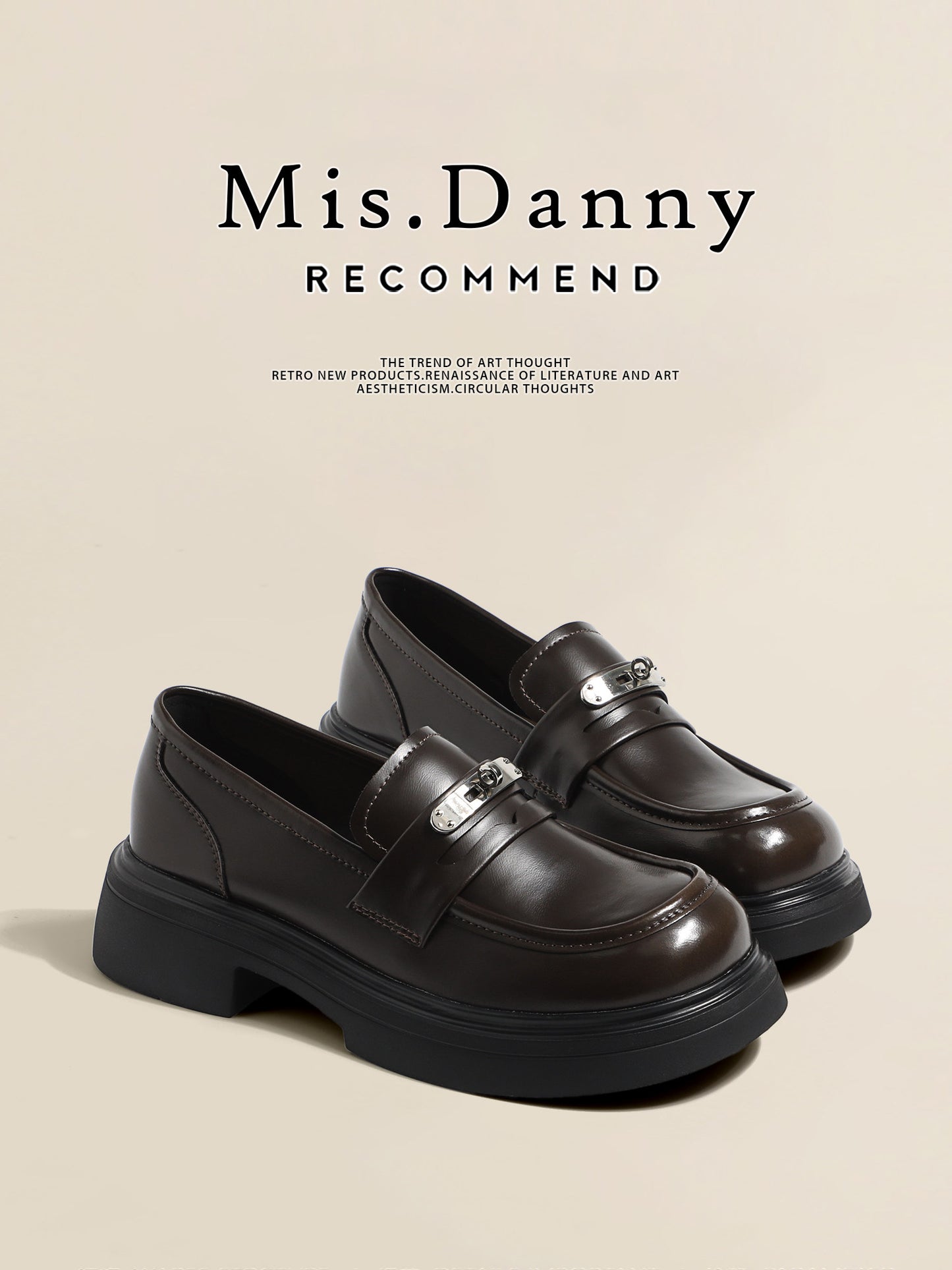 Metal Decoration Platform Thick Sole Loafers NA8757