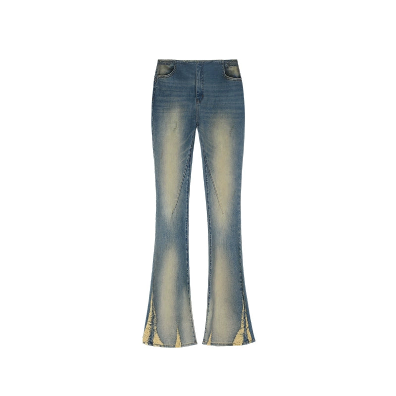 Micro Flare Damage Denim Jeans NA4148