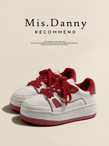 Height-Boosting Platform Lace-Up Sneakers NA8709