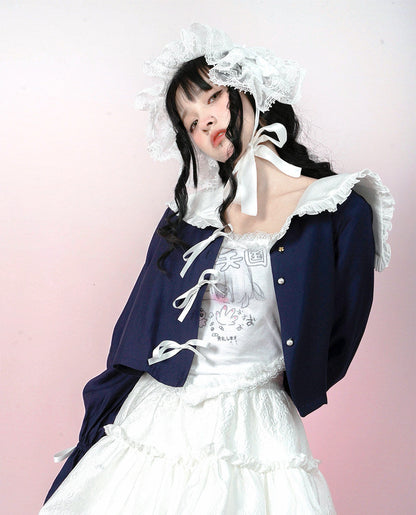 Bow Lace-Up Jacquard Lightweight Jacket NA8275