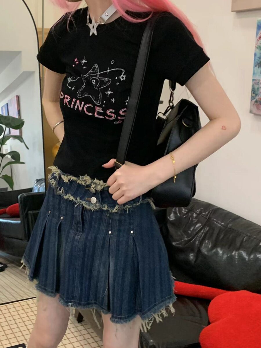 Rhinestone Graphic Print Short Sleeve T-Shirt NA9284
