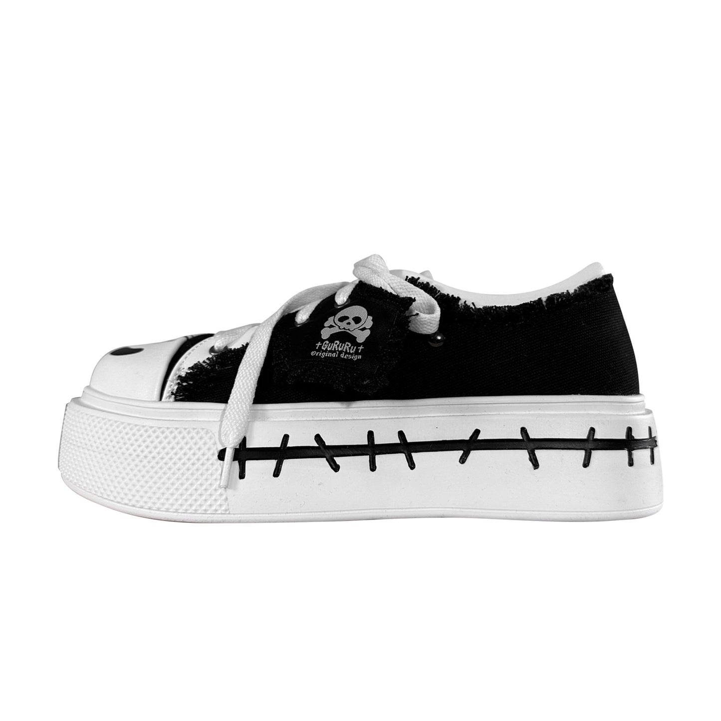 Ghost Monster Flag Canvas Platform Shoes NA8515