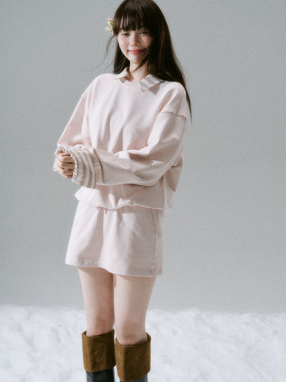 Skin-Friendly Knit Sweater & Short Skirt Setup NA8783