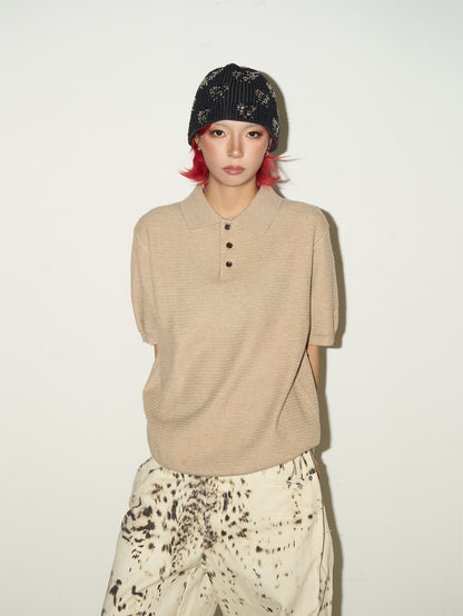 Blend Texture Polo Knit Polo Shirt NA9022