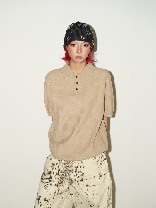 Blend Texture Polo Knit Polo Shirt NA9022