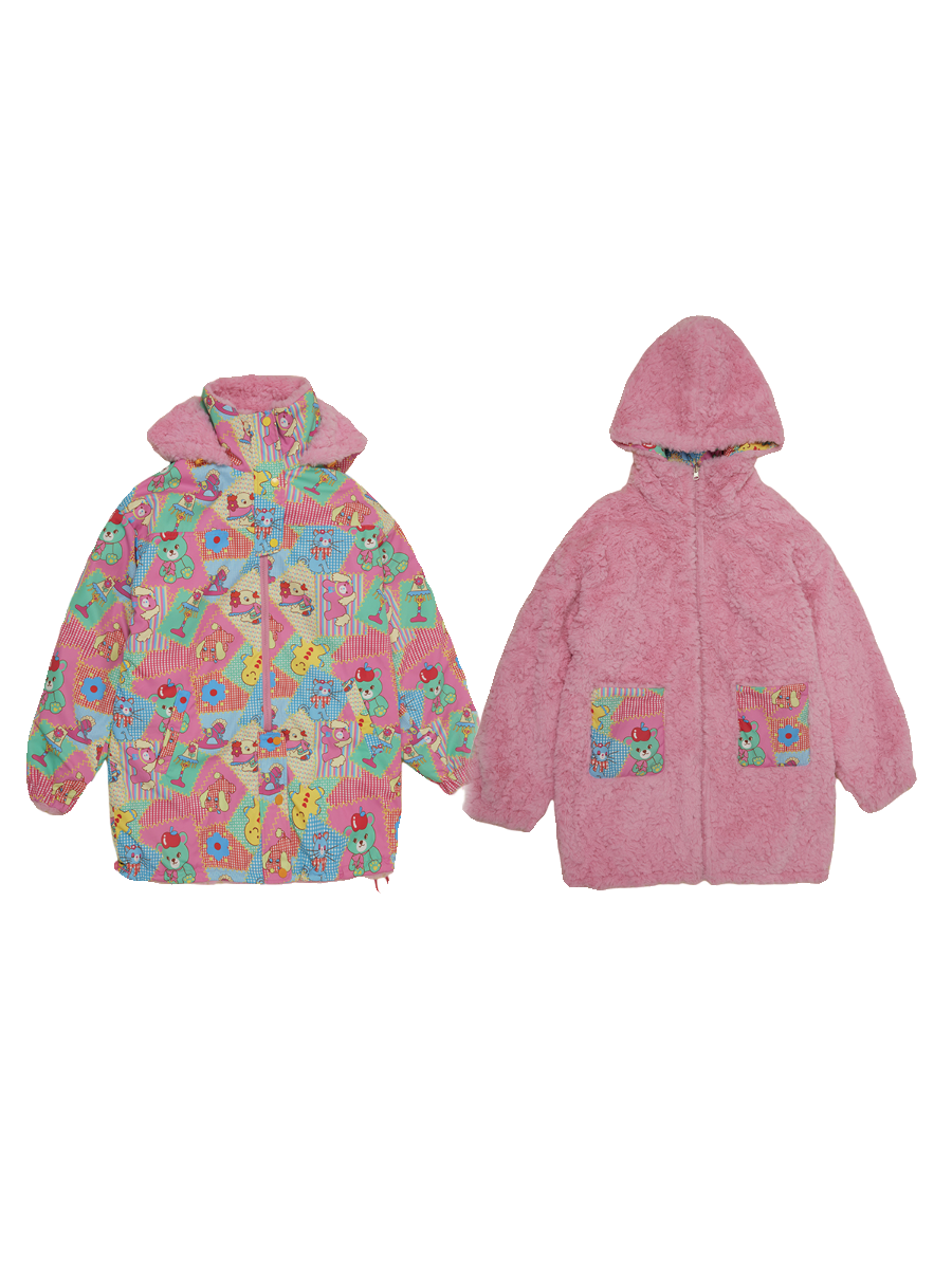 Reversible Cartoon Print Hooded Jacket NA6555