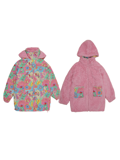 Reversible Cartoon Print Hooded Jacket NA6555