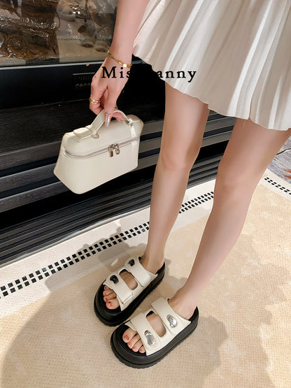 Thick-Sole Beach Platform Sandals NA8680