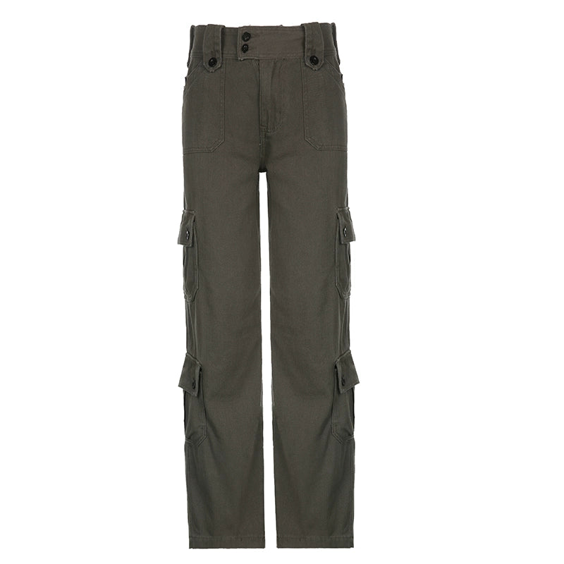 Wide-Leg Straight Cargo Pants NA4578