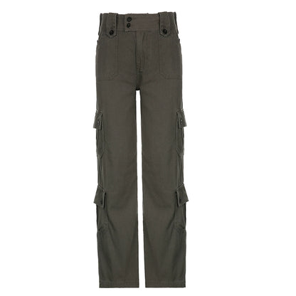 Wide-Leg Straight Cargo Pants NA4578