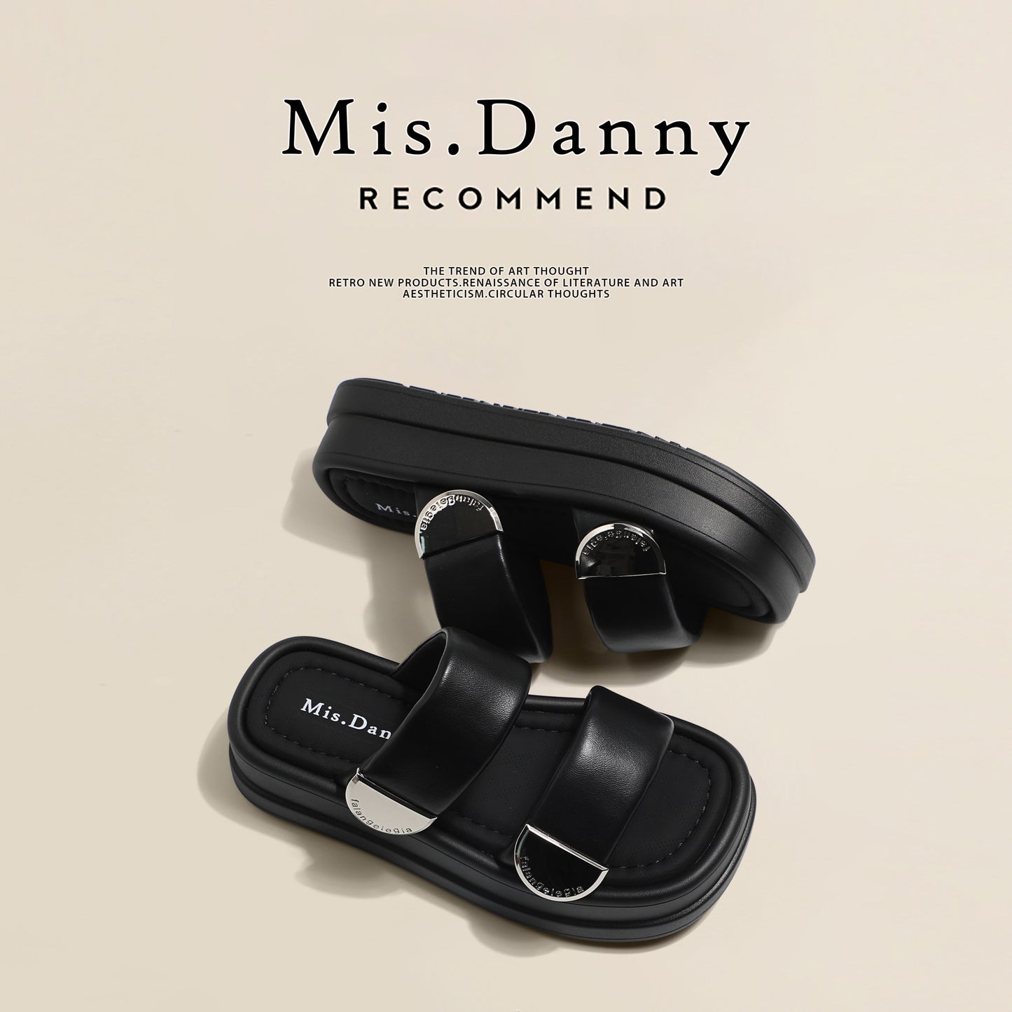 One-Strap Thick-Sole Platform Sandals NA8705