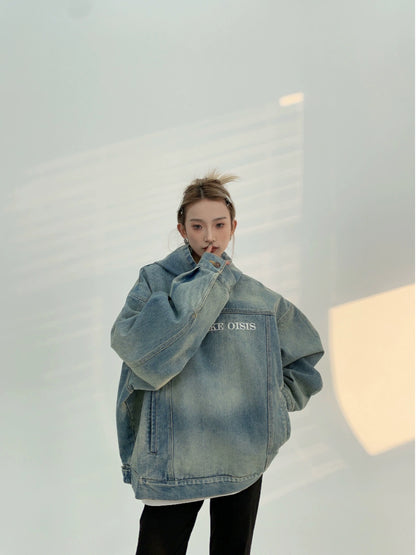 Oversize Pullover Denim Hoodie NA2829