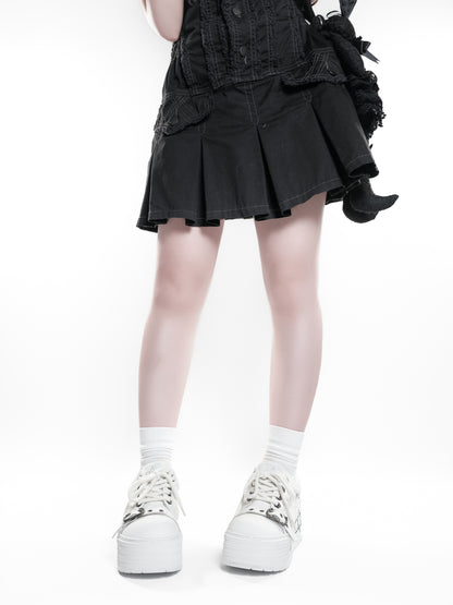 Buckle Canvas Platform Shoes NA8524