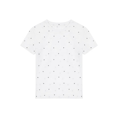 Dot Print Mesh Short Sleeve T-shirt NA3627