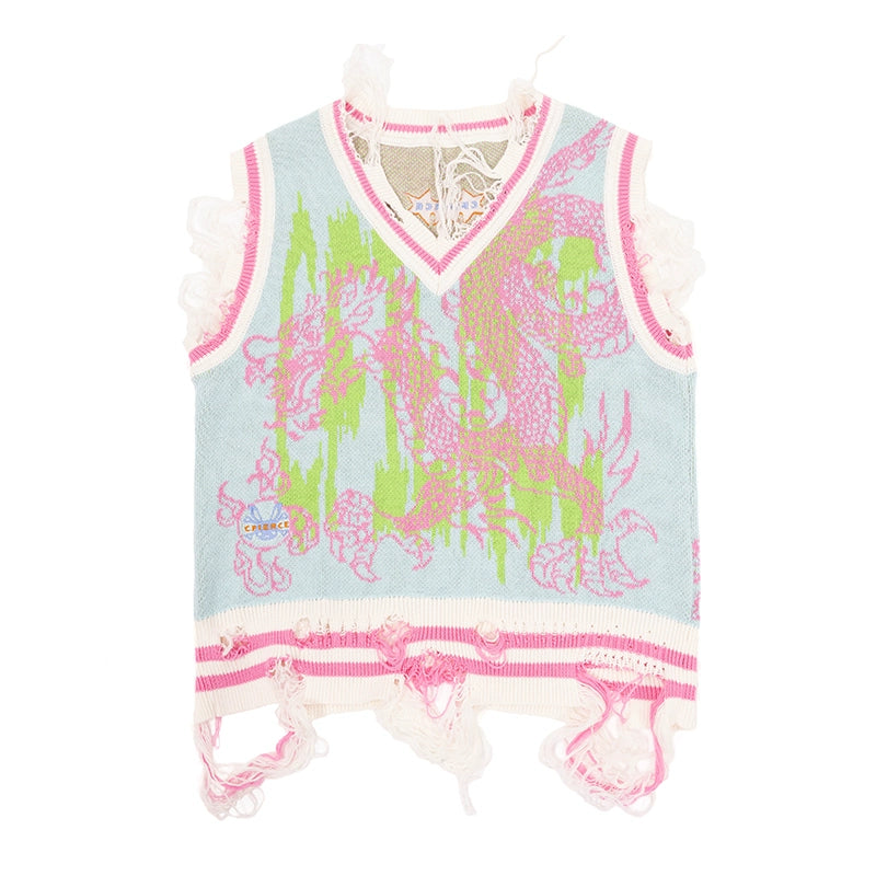 Damage Dragon Knit Vest NA6646