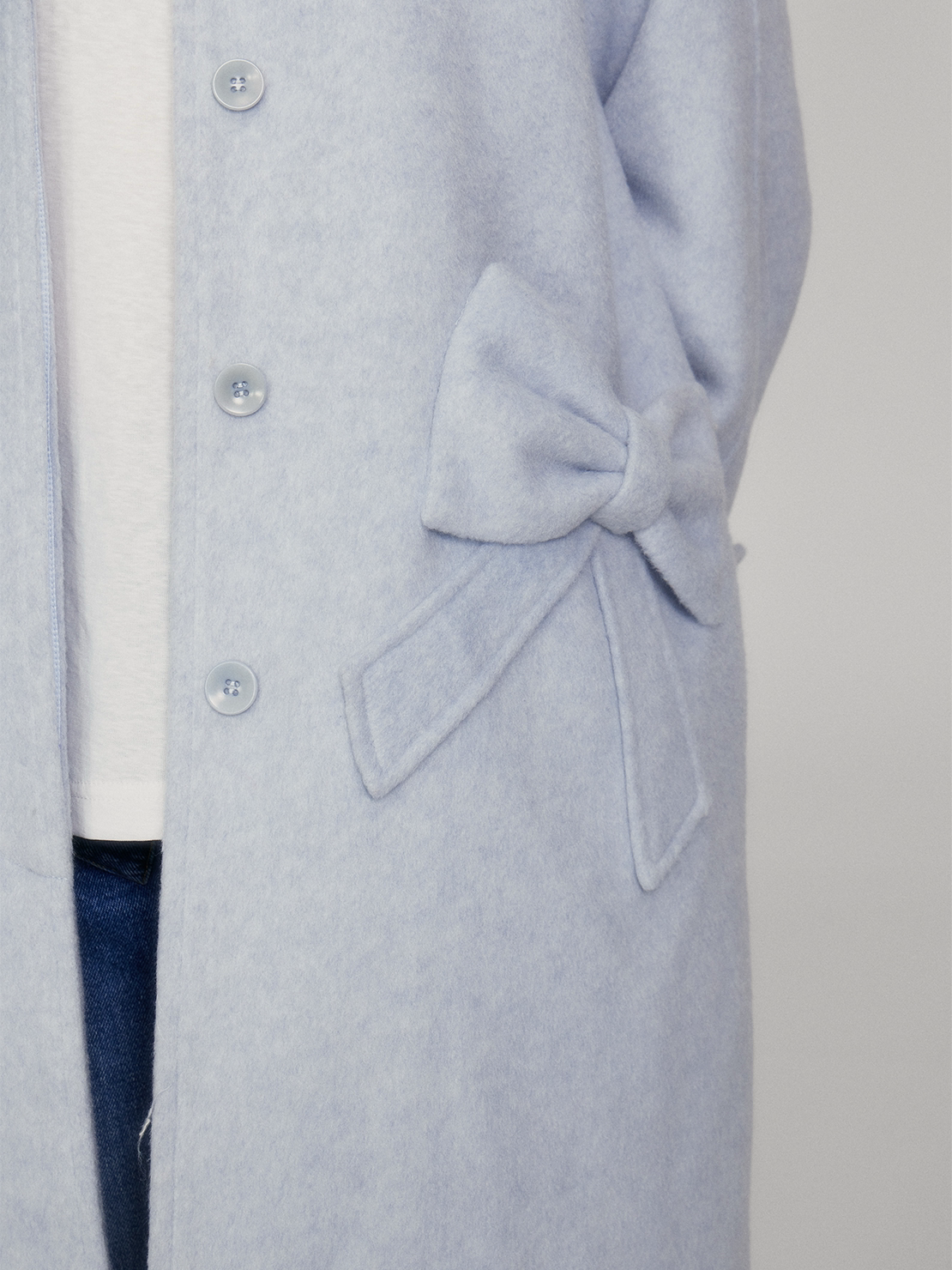 Lace Collar and Ribbon-Detail Coat NA8821