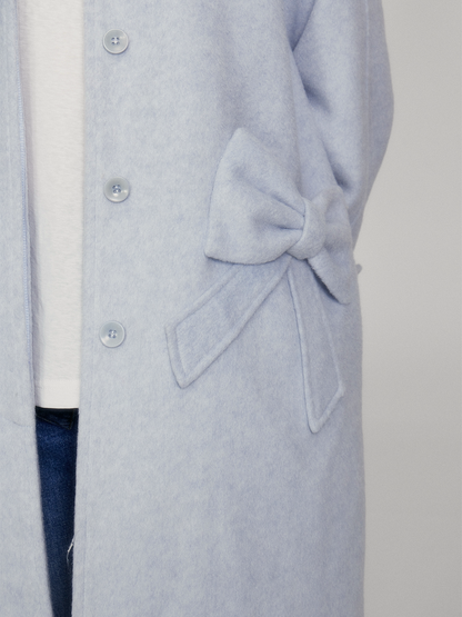 Lace Collar and Ribbon-Detail Coat NA8821