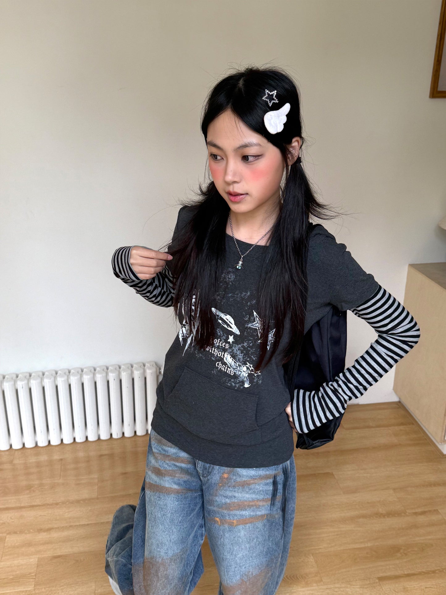 Stripe Patchwork Pullover Hoodie NA9246