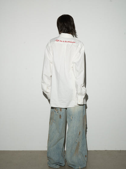 Rust Fade Damage Wash Draped Wide Leg Denim Jeans NA9152