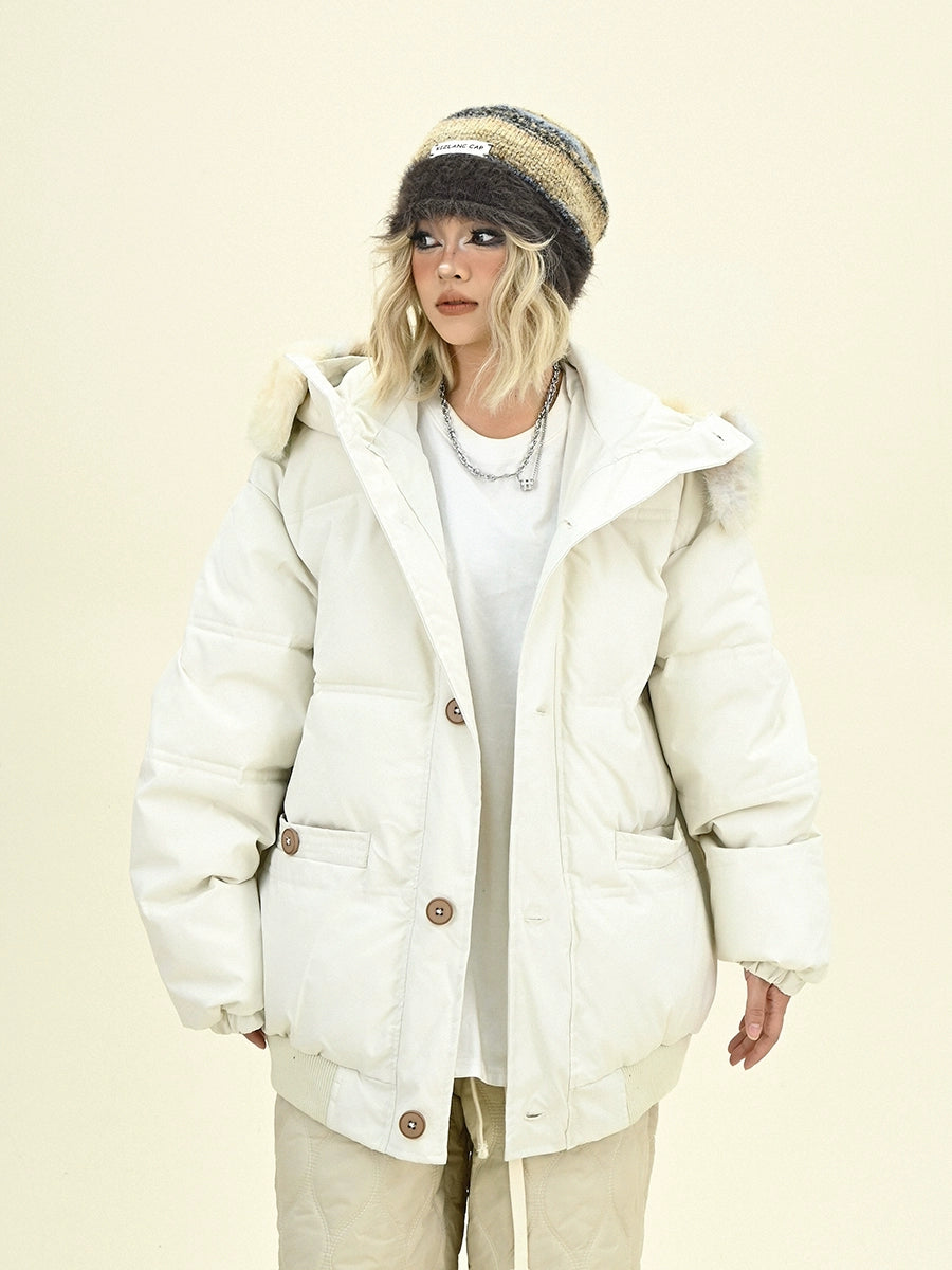 Fake Fur Hooded Oversize Puffer Jacket NA6200