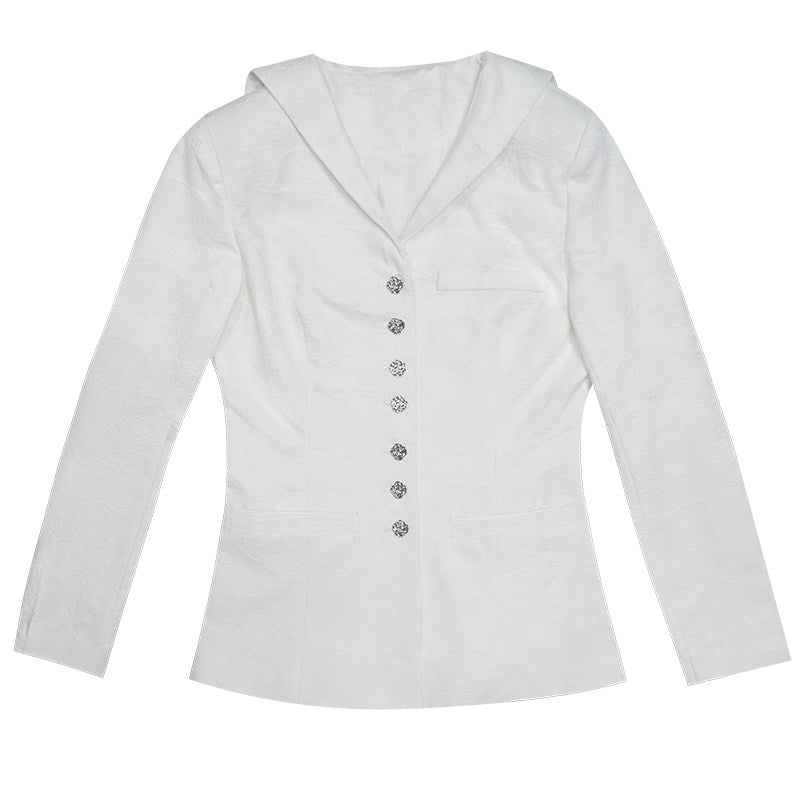 Rose Jacquard Sailor Collar Jacket NA8321