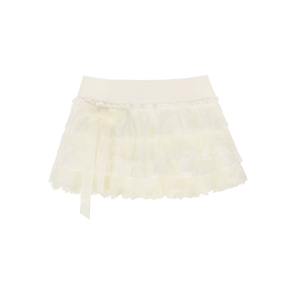 Embroidery Lace Raffle Skirt NA4075