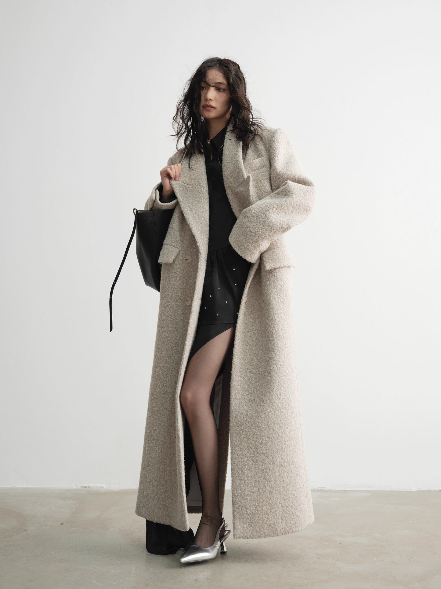 Double Breasted Wool Long Coat NA5180