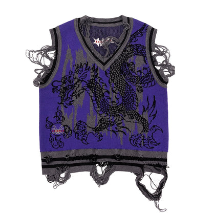 Damage Dragon Knit Vest NA6646