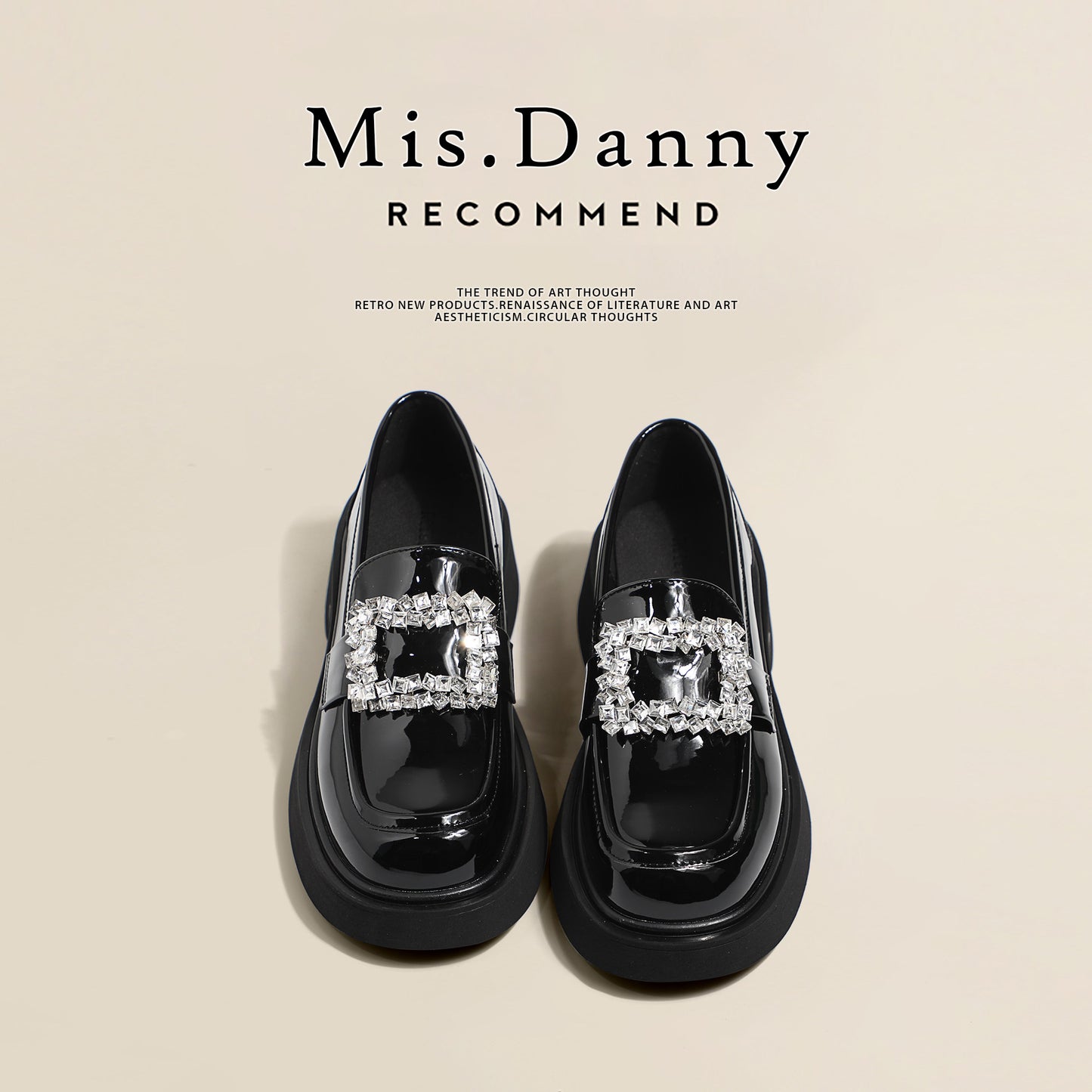 Round-Toe Platform PU Leather Loafers NA8701