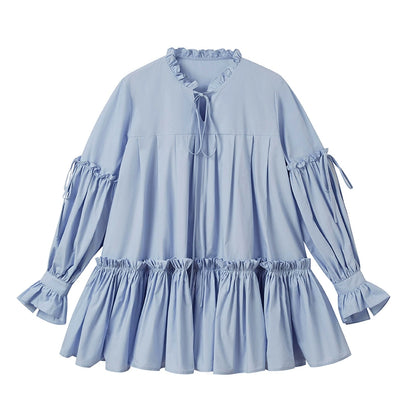 Ruffle Edge Slim Shirt Dress NA5432