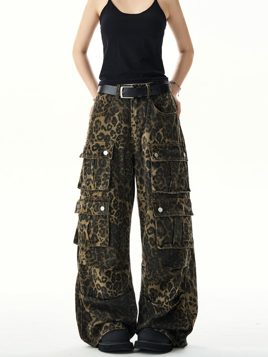 Multi Pocket Camouflage Wide Leg Cargo Pants NA3176