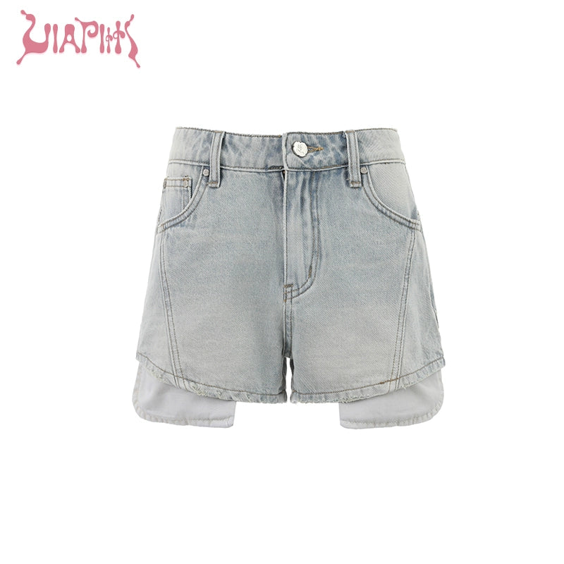 Slim Fit Washed Denim Shorts NA4748