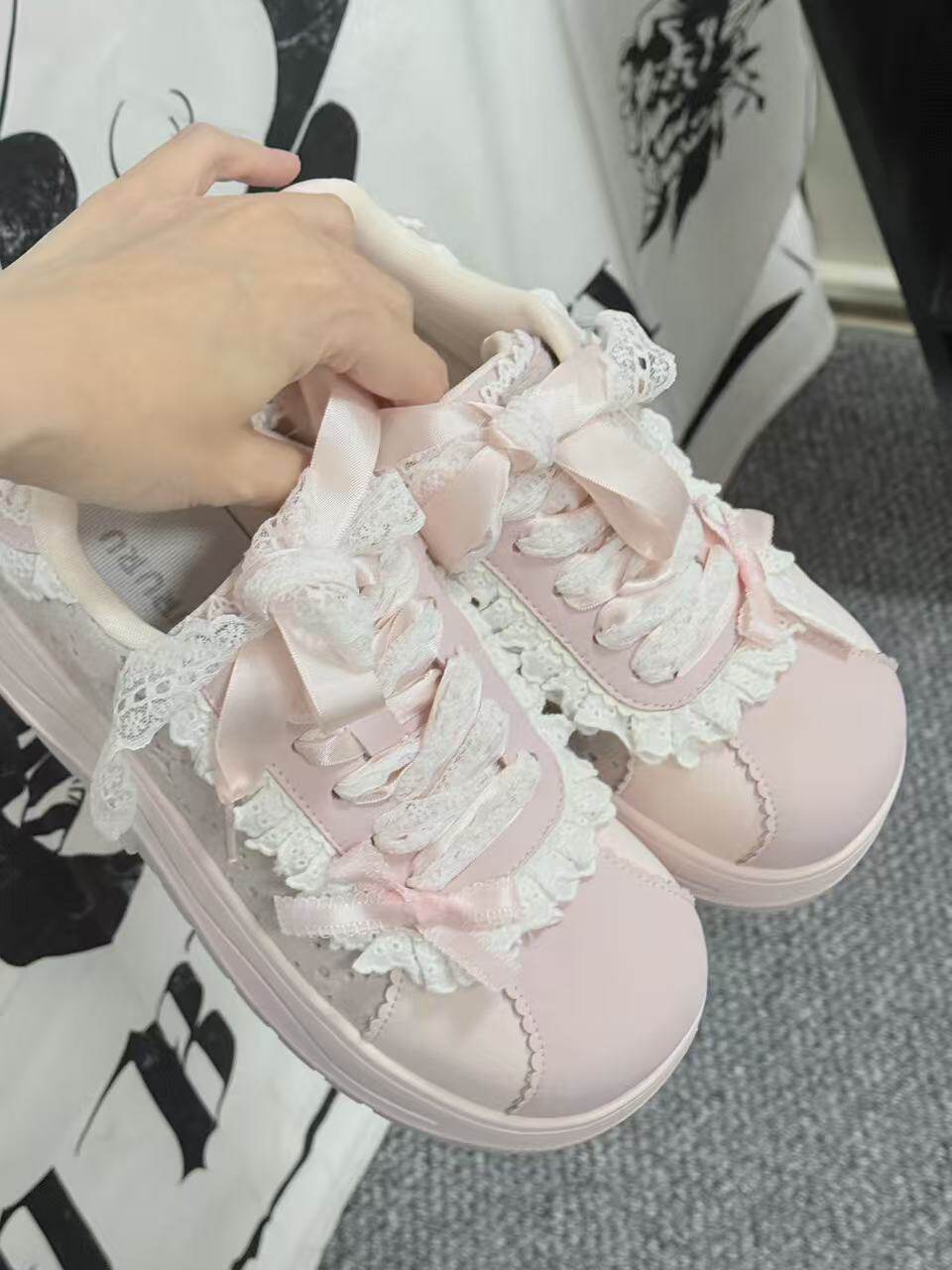 Lace Trim Platform Shoes NA8526