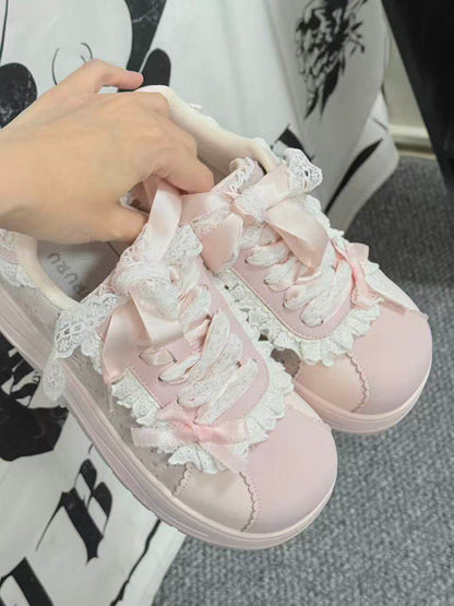 Lace Trim Platform Shoes NA8526