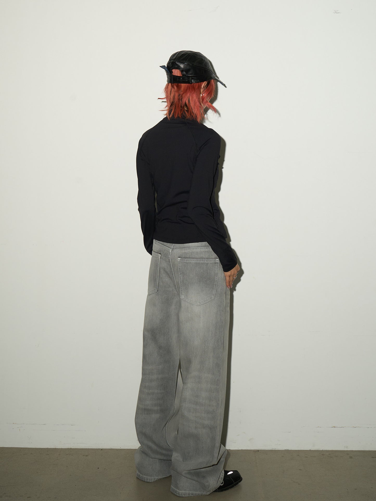 Washed Wide Leg Denim Jeans NA9205