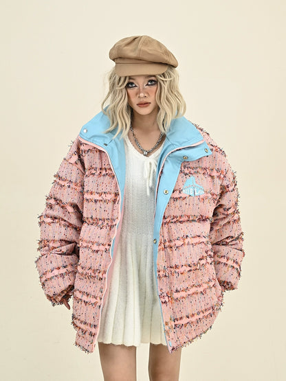 All-over Pattern High-Neck Puffer Jacket NA6382