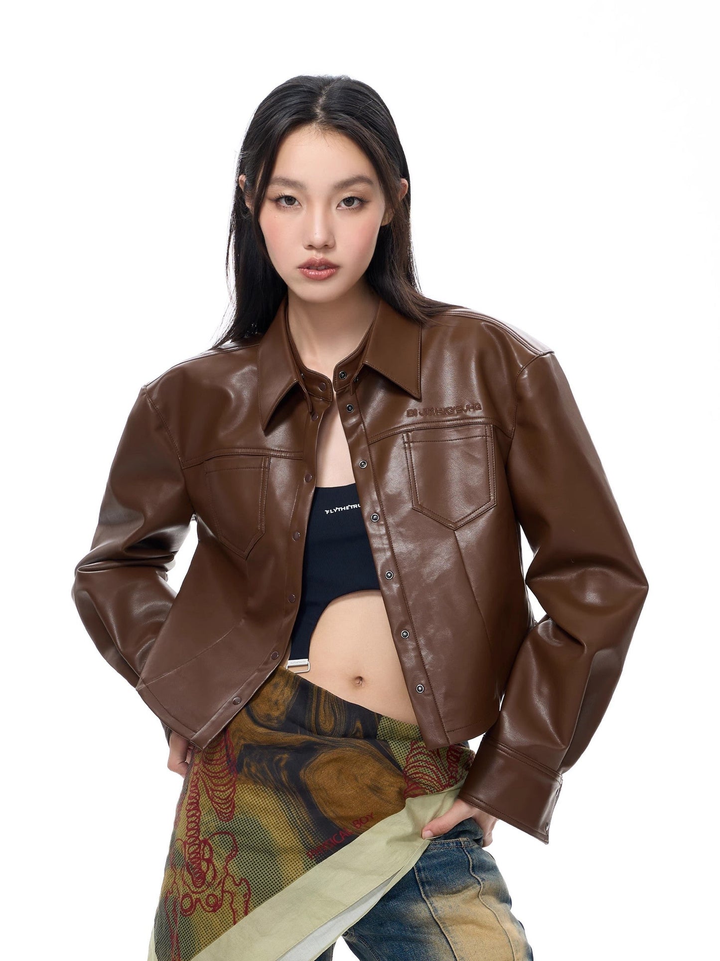 Short PU Leather Jacket NA6092