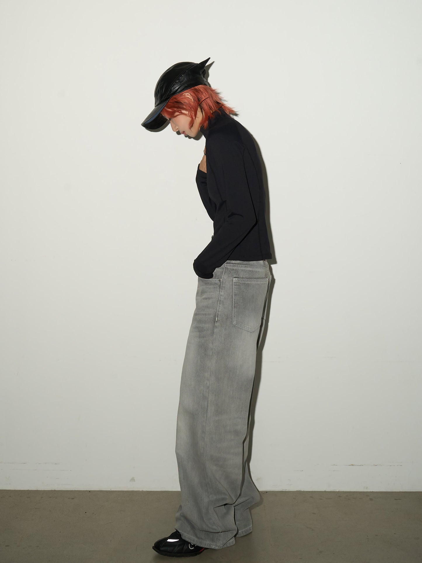 Washed Wide Leg Denim Jeans NA9205