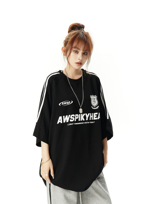 Oversize Stripe Short Sleeve T-shirt NA2992