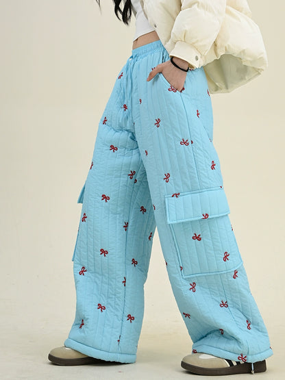 Bowknot Fleece Oversize Snow Pants NA6300