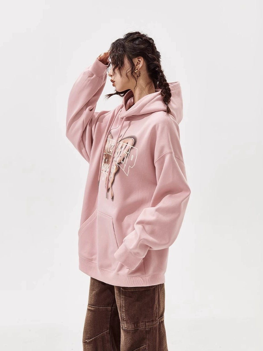 Butterfly Print Oversized Hoodie NA2665