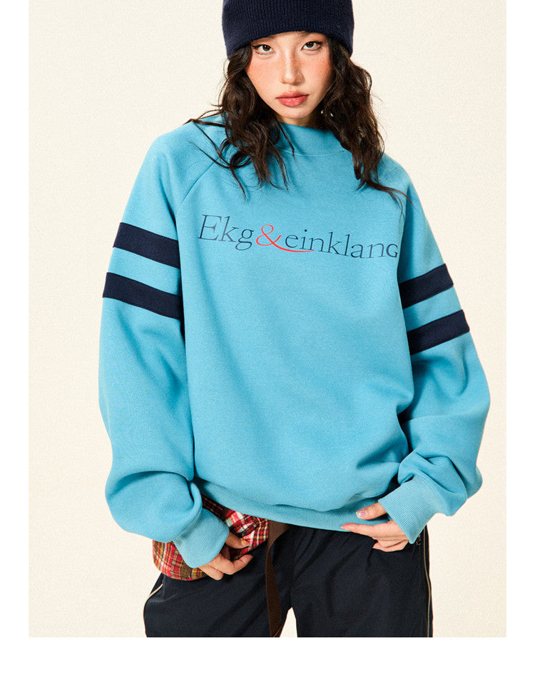 Contrast Graphic Oversize Knit Sweater NA9402