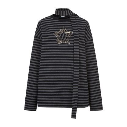 Star Stripe Oversize Long Sleeve T-Shirt & Tank Top NA8919