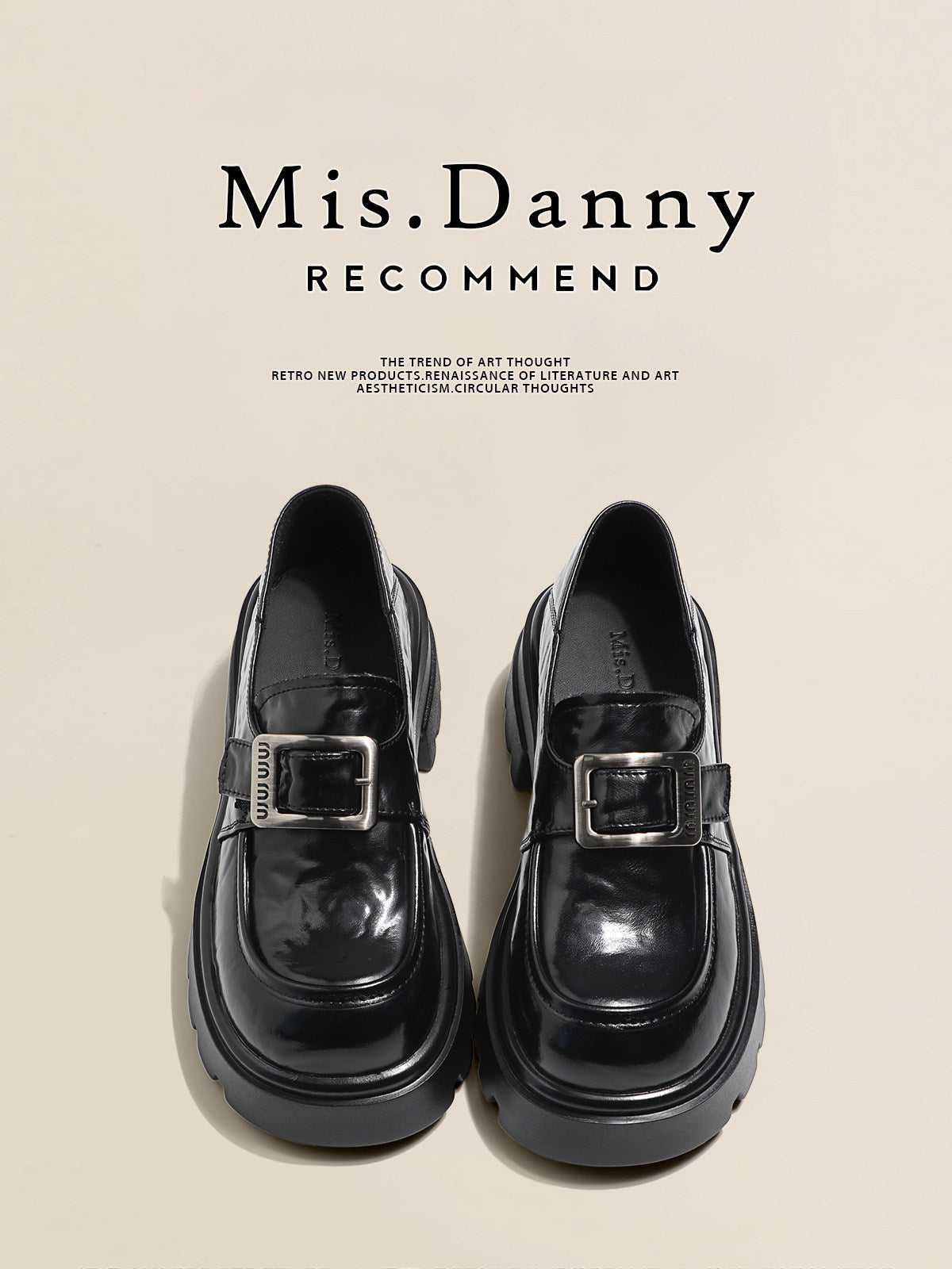 5.5cm Platform PU Leather Loafers NA8693