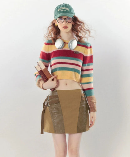 Rainbow Stripe Knit Sweater NA5670