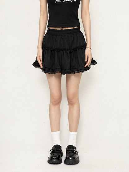 High Waist Frills A-line Ballet Style Skirt NA2593