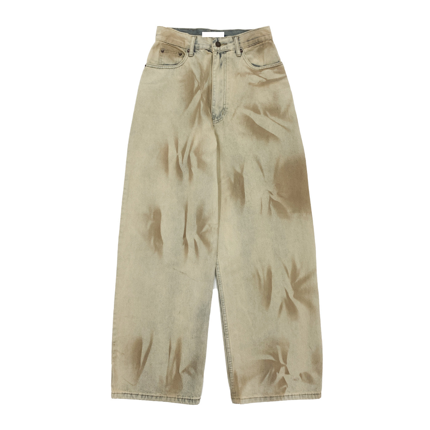 Tie-Dye Washed Damage Wide Leg Denim Jeans NA9041