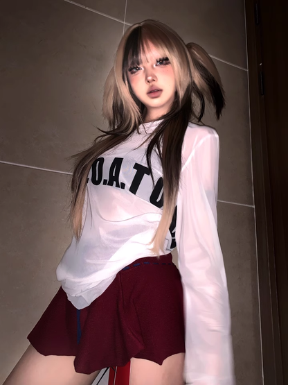 Subculture Print Slim Long Sleeve T-Shirt NA8373