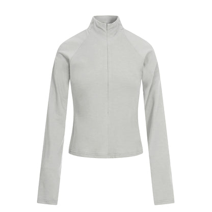 Half Zip Fitted Long Sleeve T-Shirt NA9197