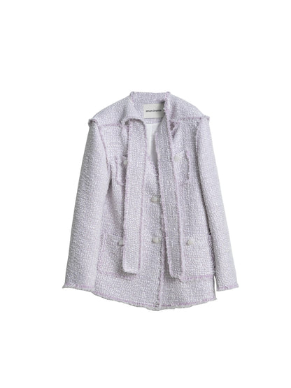 V-neck Multi Pockets Tweed Jacket NA5171